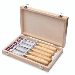 Promo 🎉 Robert Sorby 5166DBS - Bevel Edge Chisel Boxwood Handle 5 Piece Set in Wooden Box 🧨